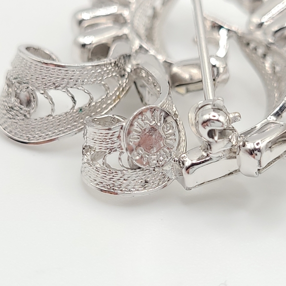 Silver Brooch with Rhinestones - Picture 8 of 10